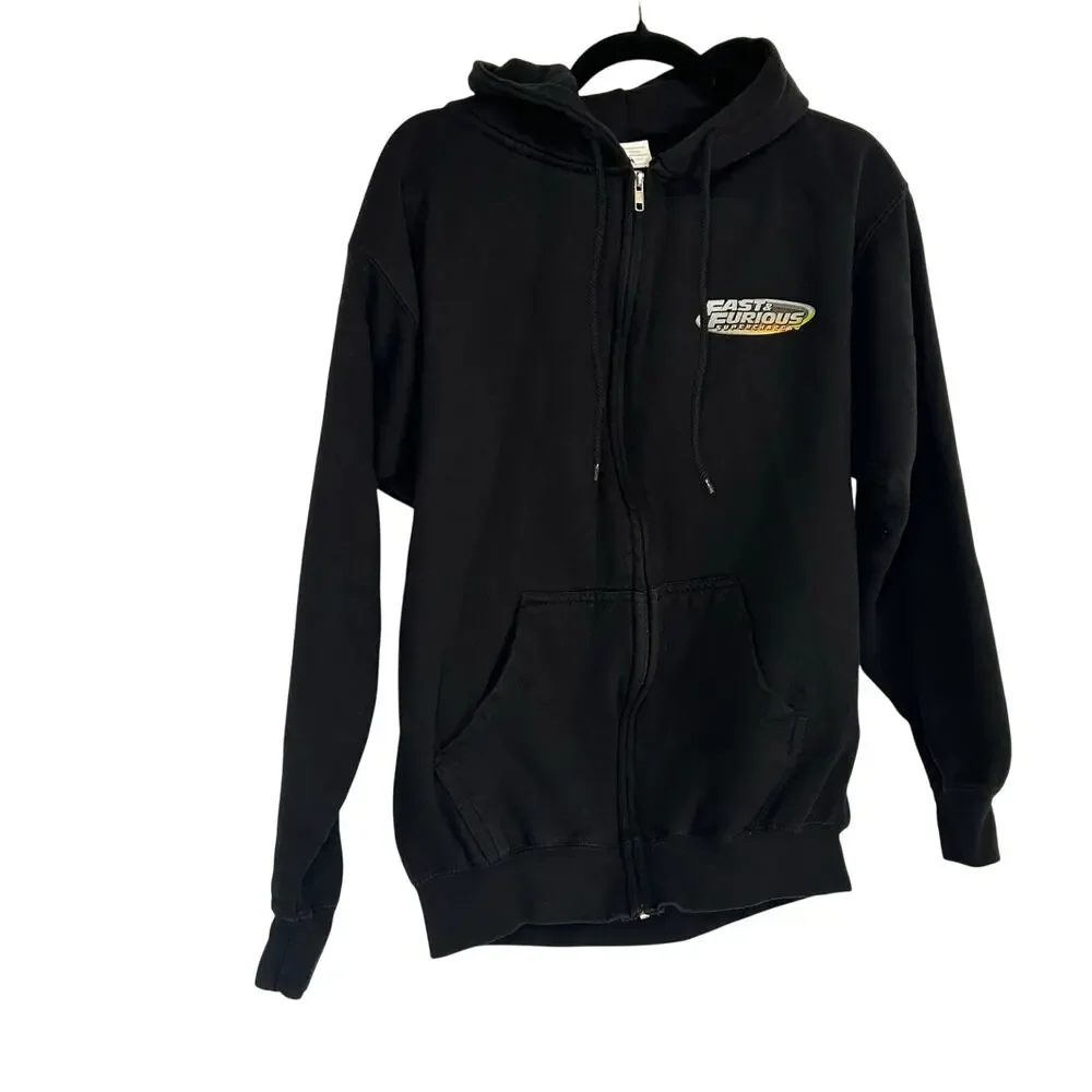 Universal Studios Fast & Furious Supercharged Black Zip Hoodie M